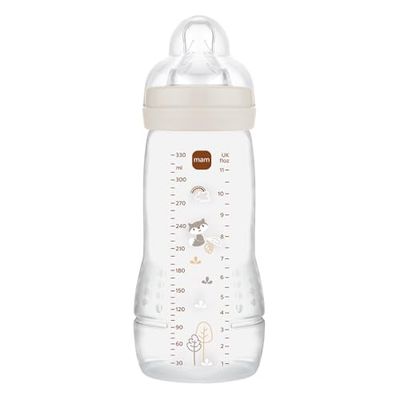 MAM Easy Active 6 meses y más Color Arena (330 ml) - con chupete de silicona de velocidad X ultrarrápida - para bebé con cierre hermético