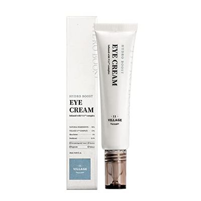 VILLAGE 11 FACTORY Crema per gli occhi Hydro Boost (25ml) Acido ialuronico, burro di karité, pantenolo, crema idratante e nutriente (Hydro Boost Eye Cream)