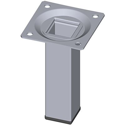Element System 11101-00015, Pernas para móveis com base para aparafusar, tubo de aço quadrado