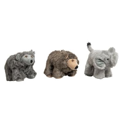 JACK AND VANILLA, Peluches Douces pour Chiens et Chats, Formes d'ours, Grizzly et éléphant, 18 cm, Non Toxiques, idéales pour Le Jeu et Le câlin, Couleur variée