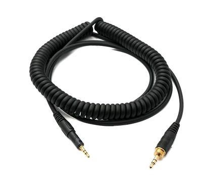 SYSTEM-S Audio-vervangingskabel 2 m AUX jack spiraal voor Audio Technica ATH M70x M60X M50x M40x