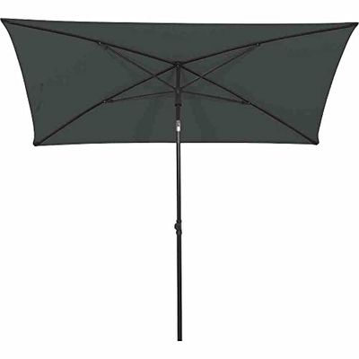 Siena Garden City Parapluie central anthracite/gris 140 x 210 cm - Armature en acier anthracite - Housse 100% polyester - 160 g/m² - Gris - Indice de protection solaire UPF 50+