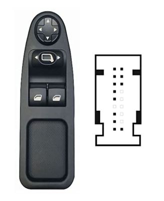 Bouton Lève-vitre conçu pour FIAT SCUDO de 2007 à 2008 avant. Boutons gauche 12 PIN v.Ret. el 6554ZH