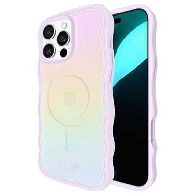 Kate Spade New York iPhone 16 Pro Max Hoesje - Compatibel met MagSafe - Designer Telefoonhoes - Golvend Opaal Iriserend
