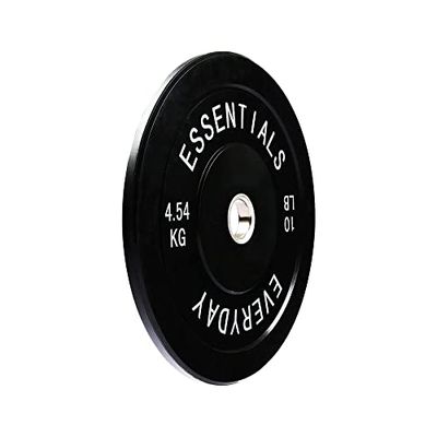 BalanceFrom Kleur gecodeerde zwarte Olympische bumper plaat gewicht plaat met stalen naaf, 4,5 kg paar
