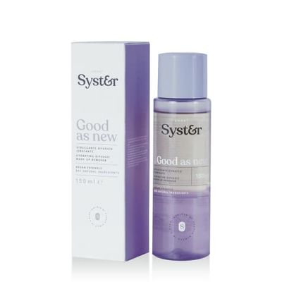 Syster - Limpiador Rostro y Ojos, Desmaquillador Bifásico Purificante de Rostro y Ojos para Maquillaje Resistente al Agua - Limpiador Facial Vegano, Made in Italy, Sin Parabenos ni Siliconas - 150ml