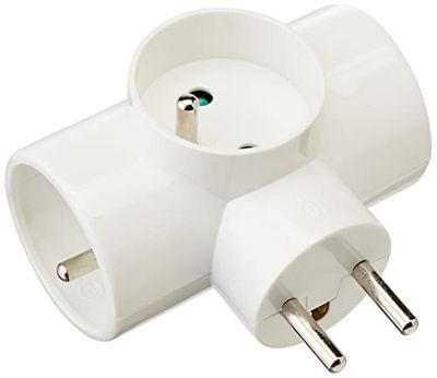 Debflex 714410 - Tomada de corrente tripla (2P+T, 16 A), cor branca