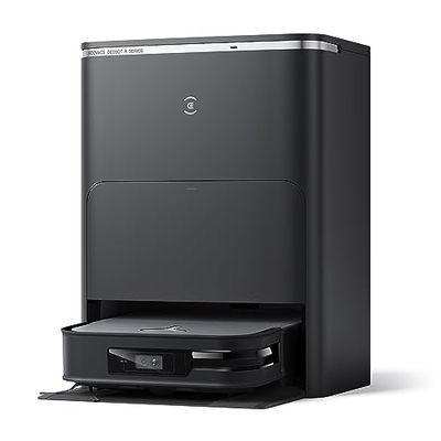 ECOVACS DEEBOT X2 OMNI, Robot aspirador y fregasuelos con estación todo en uno, potencia de succión 8000 Pa, diseño cuadrado, mopas elevables de 15 mm, lavado de mopas con agua caliente, IA, YIKO