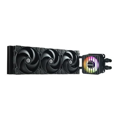 ENERMAX LIQMAXFLO SR 360mm Vloeibare CPU Koeler (LGA 1700, AM5/AM4); Xtreme Dubbele Kamerpomp tot 3000RPM; 60mm ARGB VRM-Ventilator; 370W+ TDP; Druk-Geoptimaliseerd Stille 3 * 120mm PWM Ventilator