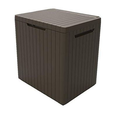 Keter City Box, boîte de Rangement, Marron, capacité : 113 l, Dimensions (H x P x l) : 55 x 44 x 57,8 cm, idéale pour Le Balcon et Les Petites Surfaces