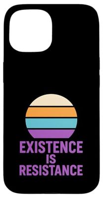 Agender Pride Existence is Resistance Modern Neutral Gender Case for iPhone 15