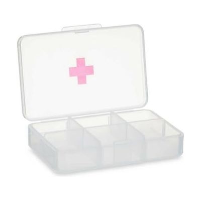 Przezroczysty plastikowy pojemnik na tabletki (11,5 x 18 x 2,2 cm) (12 sztuk)