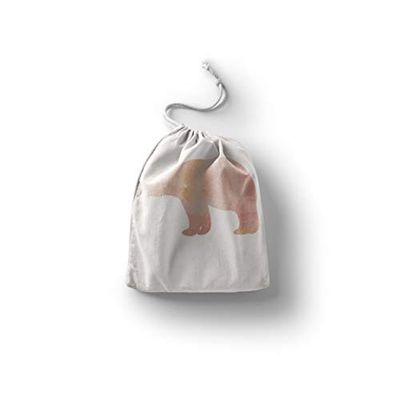 Bonamaison Imprimé Sacs de Coton avec Cordon, Sac D'Épicerie, Sac À Provisions, Réutilisables, Écologique, Pliable, Taille: 12x15 Cm