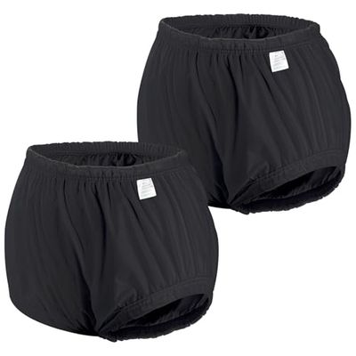 Carer 2 Pièces Couvre-Couches pour Adultes pour Incontinence Sous-Vêtements Imperméables Antifuites Lavables Réutilisables Unisexes Noirs Taille M
