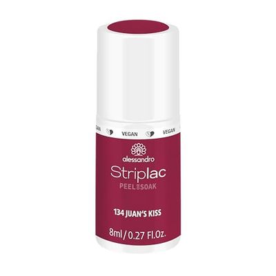 alessandro Striplac Peel or Soak - Vegan JUAN`S KISS - Smalto LED in viola scuro, per unghie perfette in 15 minuti, 8 ml
