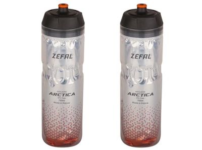 ZEFAL Pack Arctica 75 - Set di due Borracce per Bicicletta - Borraccia Termica Bici - Inodore e Impermeabile - Borracce Ciclismo Senza BPA, 2 x 750ml - Argento/Arancione