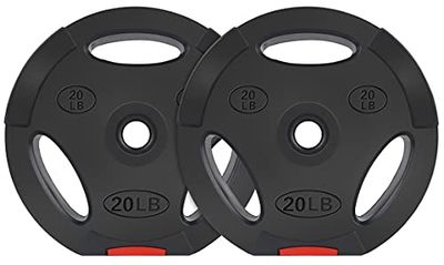 BalanceFrom Vinyl Standaard 1-Inch Plate Gewichtsplaat voor Krachttraining, Gewichtheffen en Crossfit, Paar
