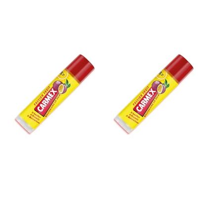 CARMEX Passionfruit Lip Balm Click Stick, Moisturising Lip Balm for Soft, Protected Lips with SPF15(4.25g – Pack of 2)