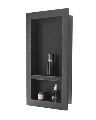 VEVOR Niche Encastrable Salle de Bain, 10,16x40,64x71,12 cm, Niche Douche Encastrable Murale Étagères Organisateur de Rangement Moderne, pour Stockage de Savon, Shampoing, Douche, Salle de Bains, Noir