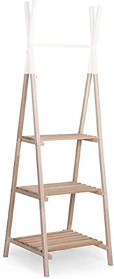 Childhome; Kledingkast; Kledingkast; opbergkast voor kinderkamer; tipi-vorm; beukenhout; robuust; 197 x 60 cm; kleur natuurlijk hout; wit