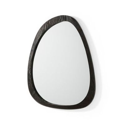 Espejo 81 x 3 x 62 cm, kristal/madera bruin