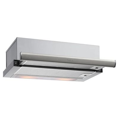 Teka TL 6420.2 - Hotte aspirante 60 cm, extracteur de cuisine extensible, 2 vitesses + intensive, hotte télescopique ou extra-plate, commandes mécaniques et éclairage LED, couleur acier inoxydable