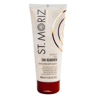 St Moriz Advanced Glycolic Peel Tan Remover | Exfoliating Fake Tan Remover Scrub with Glycolic & Salicylic Acid | Removes Old, Faded Tan | 200ml