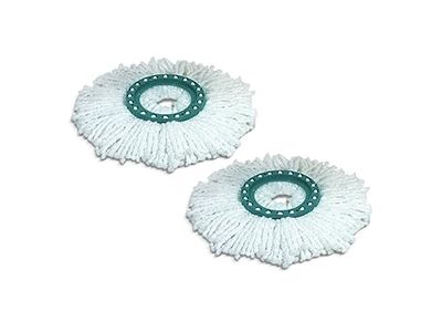 Leifheit Set da 2 ricambi lavapavimenti per Clean Twist Disc Mop Active, Mop ricambio in microfibra lavabile, Testine sostitutive per mop pavimenti