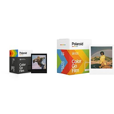 Polaroid Go - Film Istantaneo a Colori Con Cornice Nera e Film Compatibile - Confezione Doppia, 16 Foto Istantanee