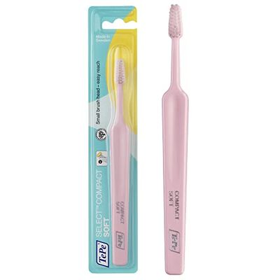 TePe Select - Compact Cepillo de dientes suave, manual para adultos, disponible en distintas texturas, colores surtidos