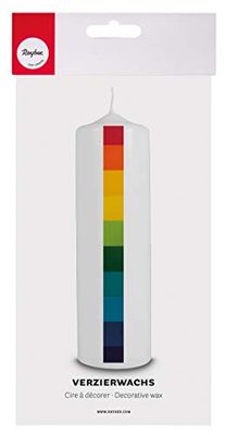 Rayher 31616000 Feuille de cire arc-en-ciel, déco bougies kit 10 couleurs assor
