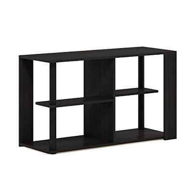 Furinno Romain Tableau Basse avec Étagère, Bois d'ingénierie, Expresso/Noir, 29,7 (D) x 80 (W) x 46,7 (H) cm