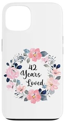 42 Years Loved 42th Birthday Floral 42 Year Old Men Women Case for iPhone 13