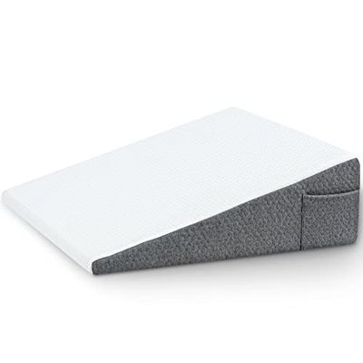 Wigkussen met schuimtop om te slapen, lezen en rusten, 8 inch verhoogde ondersteuning driehoek bedkussen voor benen en rugsteun met wasbare hoes