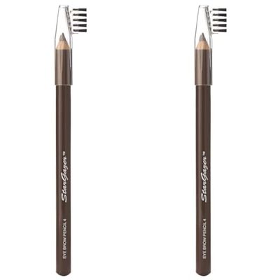 Brown Black eye brow pencil number 04 with intigrated eye brow brush to define contour your brows. (Pack of 2)