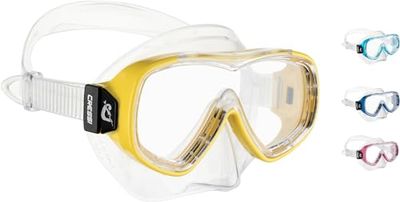 Cressi Piumetta, lunettes de plongée enfants, Jaune, 3-6 ans