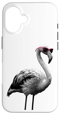 Halftone Flamant rose Lunettes de Soleil Flamants Roses Coque pour iPhone 16