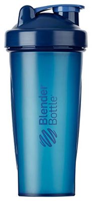 BlenderBottle Classic Botella de agua | Botella mezcladora de batidos de proteínas | con batidor Blenderball | libre de BPA | 820ml - Navy