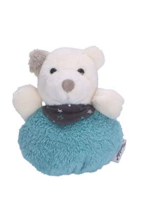 Sterntaler Baby Elia - Bolsa Unisex para acurrucarse con Oso Polar, Juguete de Agarre, cojín de Calor, Manta cómoda, Color Turquesa Oscuro
