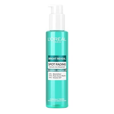 L’Oréal Paris Bright Reveal Spot Serum-In-Cleanser for Face, Niacinamide and Salicylic Acid, Visibly Fades Blemishes and Post-Acne Marks, Eliminates Excess Oil, 150ml