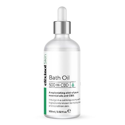 Elixinol Skin Moisturising Hydrating Bath Oil, 500mg of CBD, Natural, Majoram, Grapeseed Oil, Jojoba Seed Oil, Hemp Extract Premium Quality Pure Vegan | 100ml