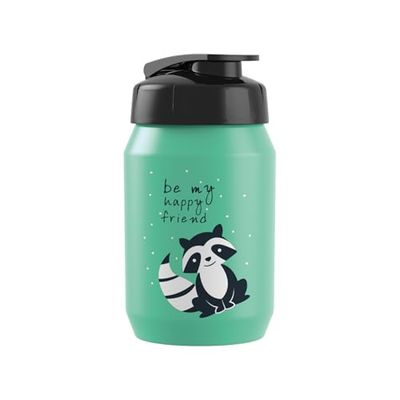 BOBIKE 8649400006 – One Biberon pour Enfants avec Une capacité de 450 ML et Un Bouchon Shaker. Bouteille d'eau de vélo Verte/Noir sans BPA