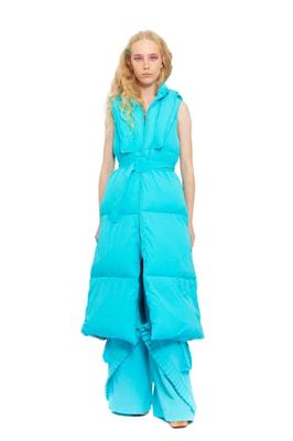 CHAOUICHE Donsjack, buffervest, blauw, turquoise, XX-S, uniseks, volwassenen, Turkoois Blauw, XXS