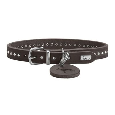 HUNTER Aalborg Style - Collar para Perro de Piel de Vacuno engrasada, Resistente, cómodo, Elegante, Fabricado en Alemania, Talla 37