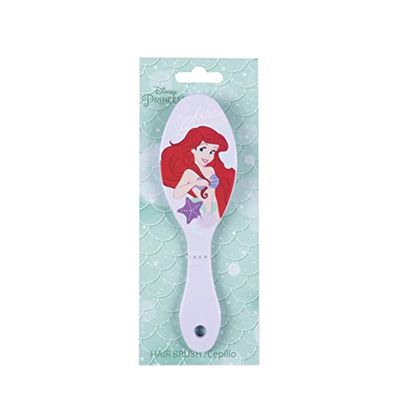 The Little Mermaid Children's Hair Brush – Violet – Durable and Sturdy – Design with Ariel on The Back and Starfish – Original Product Designed in Spain