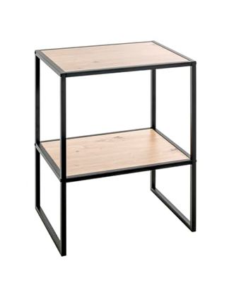 HAKU Möbel Bijzettafel eiken, zwart, MDF, metaal - Maat: B 45 cm x H 60 cm x D 35 cm, Stijl: Modern