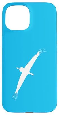 Stork Vector Bird Flight White Silhouette Case for iPhone 15