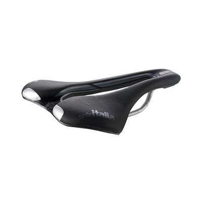 Selle Italia SLR Boost Gravel TI 316 Superflow - Sella Bicicletta Gravel, Bici da Corsa Comoda in Gel, Foro Superflow, Inserti Hi-viz - Taglia L3, Nero