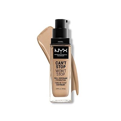 NYX Professional Makeup Can't Stop Won't Stop Full Coverage Foundation, Long Lasting, Waterproof, Vegan Formula, Matte Finish, Shade: Buff