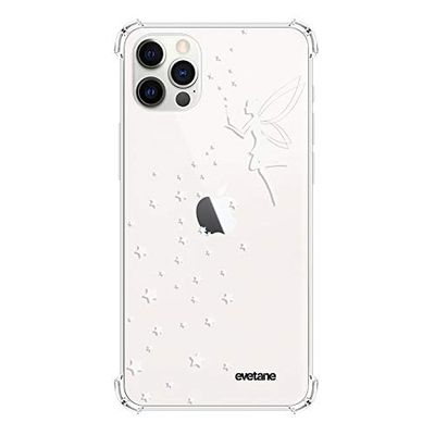 Evetane iPhone 12/12 Pro Siliconen Hoesje Compatibel met iPhone 12/12 Pro Schokbestendig Heavy Duty Volledige Bescherming Transparant Wit Fairy Mode Schrijven Ontwerp